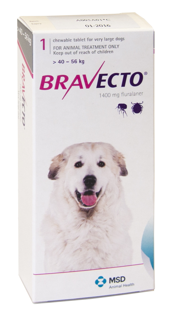 Bravecto Chewable Flea & Tick Treatment for Very Large Dogs (Pink 40 - 56kg) image 0